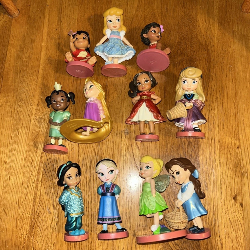 Disney Animators Collection Mini Princess Figures 3" Toddler Dolls Lot of 11 B2